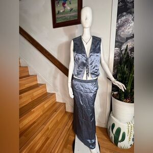 Free People x Brenda knight vest and skirt set / size M